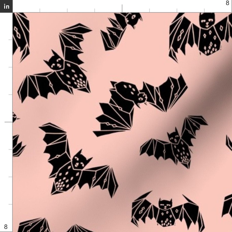 Bat Fabric Bat Halloween Pink Pastel Bats Kids Nursery Baby Etsy