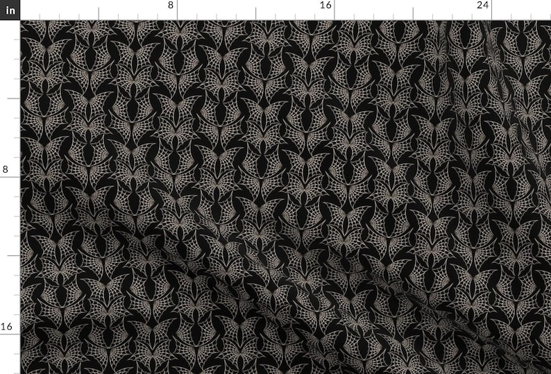 Halloween Apparel Fabric - Spiderweb Lace Small by borderlines - Gothic Bats Spiders Spooky Whimsigoth Lines Clothing Fabric by Spoonflower image 1