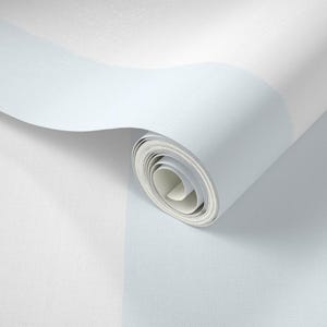 Stripe Peel and Stick Wallpaper - Soft Colors Pastel Blue Wide Large Stripe - Removable Wall Decor Art - Pale Blue And White by ellencarroll image 3