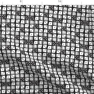 Dice Fabric - Shake The Dice By Allisonbeilkedesigns - Dice Games Gamble Cubes Black And White Cotton Fabric By The Yard With Spoonflower
