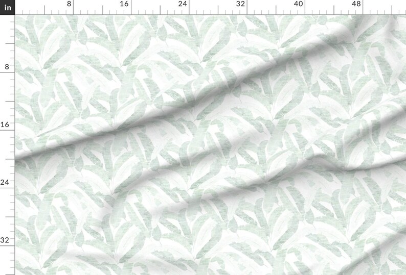 Tropical Fabric - Banana Leaf Light by holli_zollinger - Botanical Watercolor Palm Banana Leaf Pastel Fabric by the Yard by Spoonflower image 2