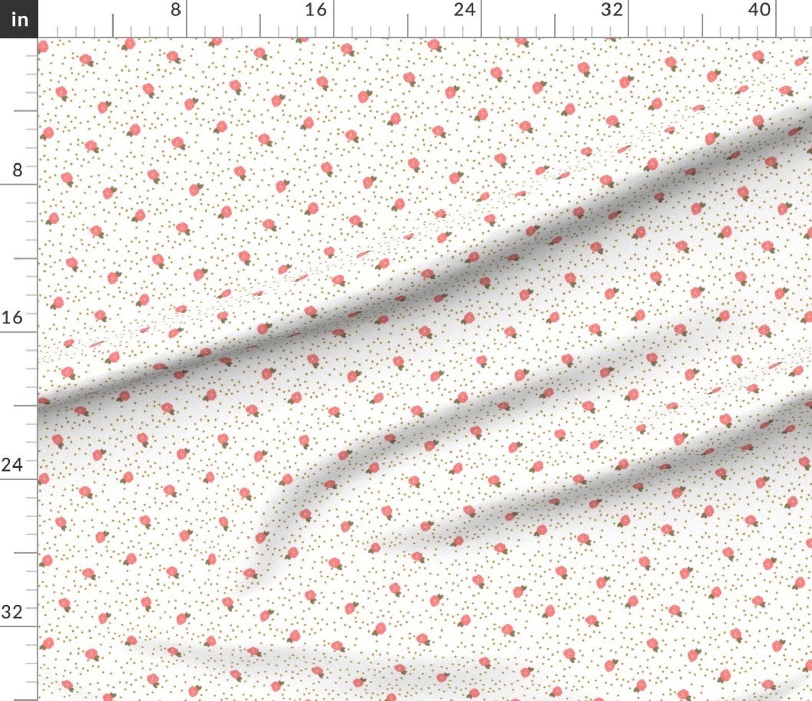 Rose Flower Fabric Scattered Rose Bud Fabric by Mint Peony Etsy