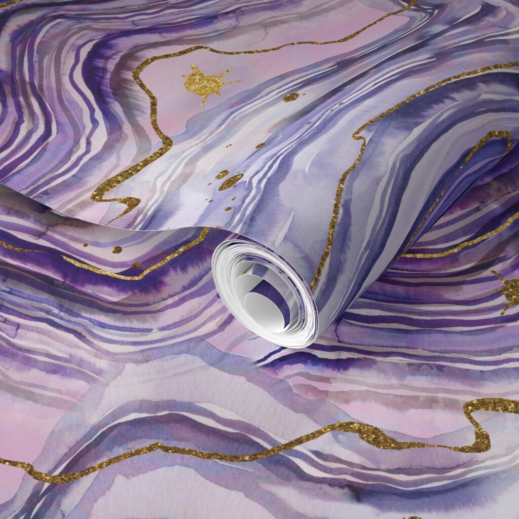 Geode Wallpaper Purple Geode by Karismithdesigns Purple - Etsy
