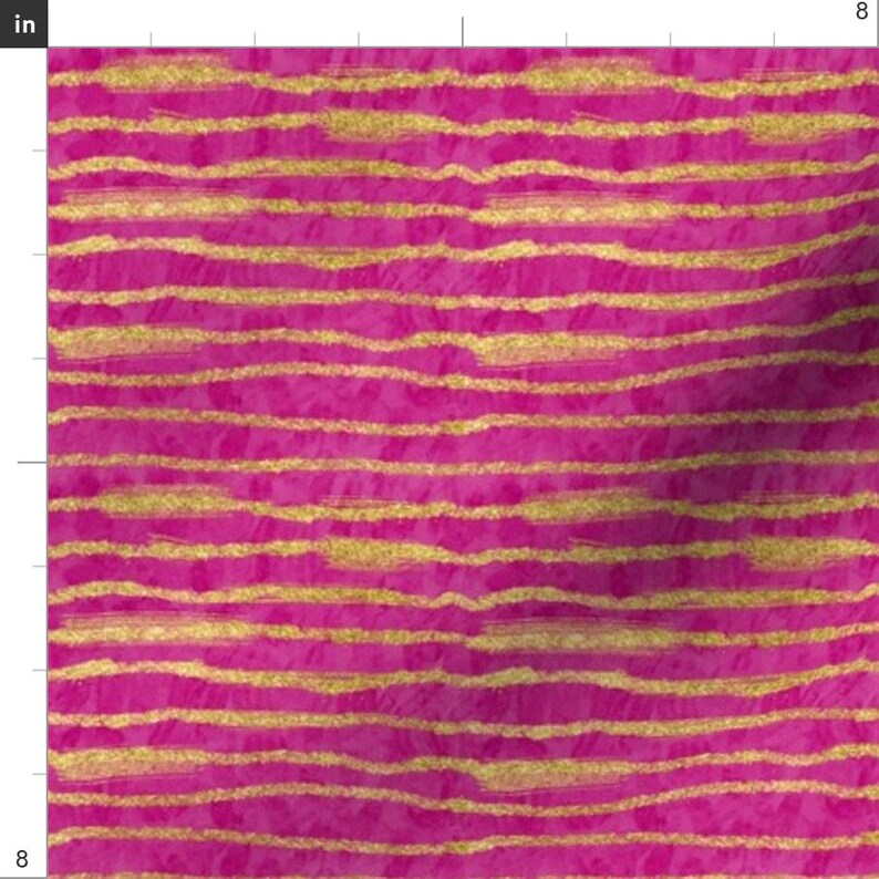 Fuchsia and Gold Stripe Fabric Gold Glitter Stripes Etsy