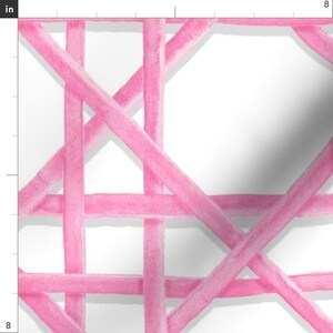 Pink Lattice Apparel Fabric - Woven Valentine by danika_herrick - Chinoiserie Trellis Wicker Preppy Coastal Clothing Fabric by Spoonflower image 3