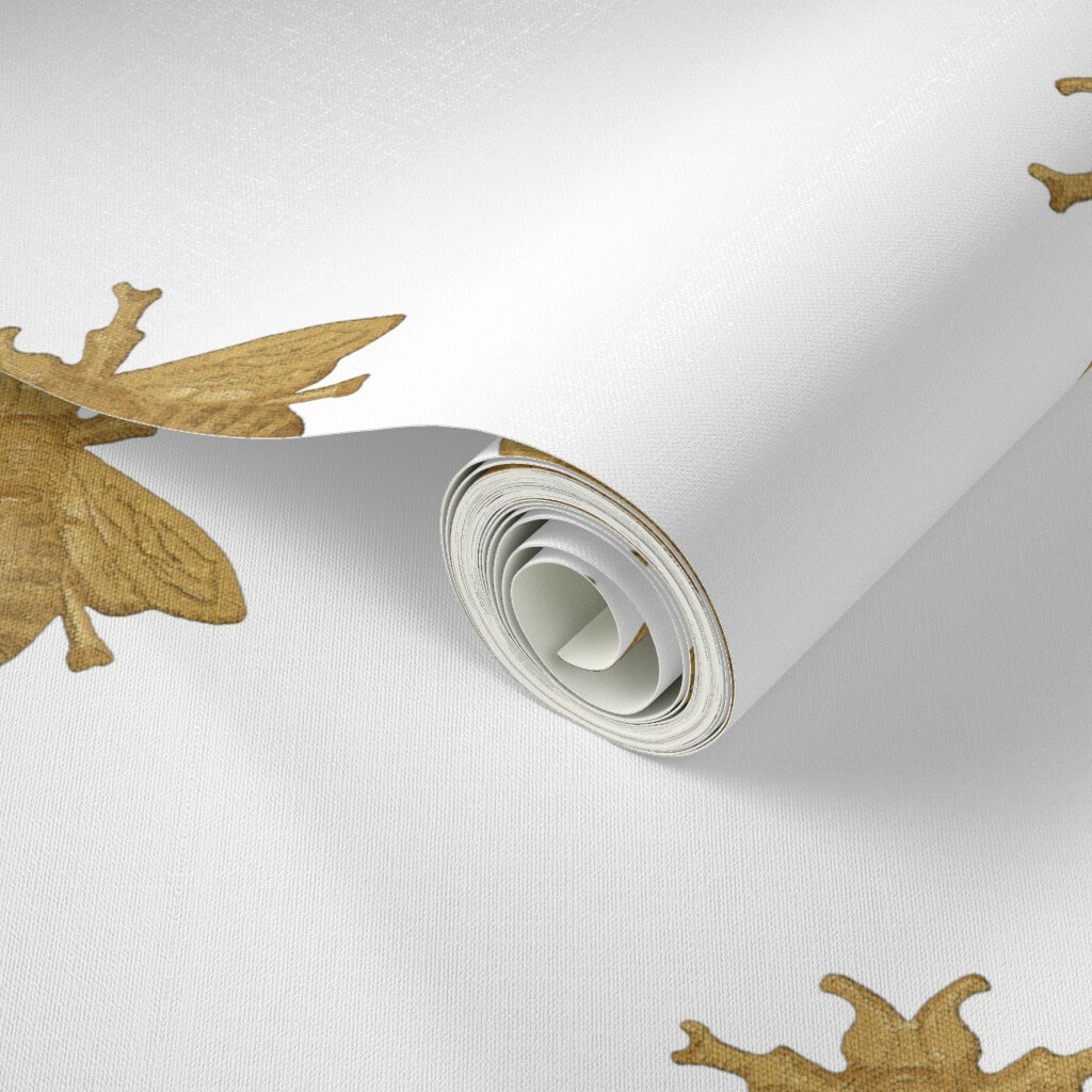 Gold Bee Wallpaper Napoleonic Bees Faux Gilt White by Etsy