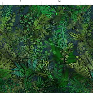 Green Forest Plants Fabric - Botanical Green Garden by irishvikingdesigns - Nature Water Seaweed Pond Lake Fabric by the Yard by Spoonflower