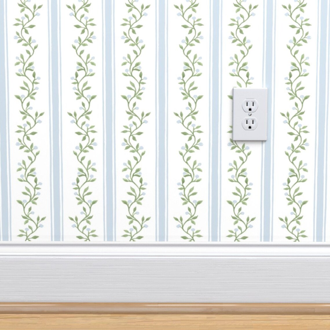 Sage Green Stripe Wallpaper Libby Stripe Soft Blue Green by Etsy