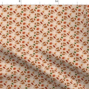 Fall Fabric - Football Small Scale By Lisa Kubenez - Fall Sports Harvest Thanksgiving Tradition Cotton Fabric By The Yard With Spoonflower
