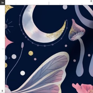 Whimsical Butterfly Fabric - Witch Dreams by marketa_stengl - Gothic Witch Dreams Mushrooms Mystic Fabric by the Yard by Spoonflower image 3
