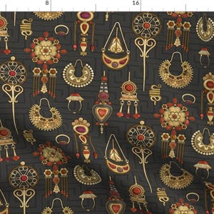 Greek Art Fabric - Greek Carnelian Jewelry By Michaelzindell - Greek Art Cotton Fabric By The Yard With Spoonflower