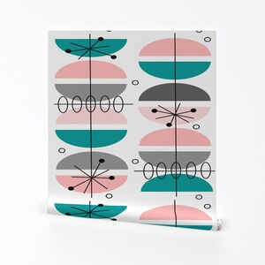 Atomic Wallpaper - Mid-Century Modern By Hot4tees Bg@Yahoo Com - Atomic Custom Printed Removable Self Adhesive Wallpaper Roll by Spoonflower