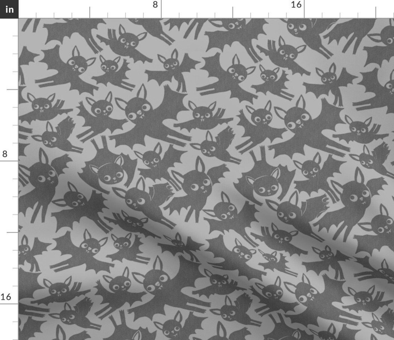 Cute Bats Fabric Halloween Bats in Gray by Heidikenney Etsy