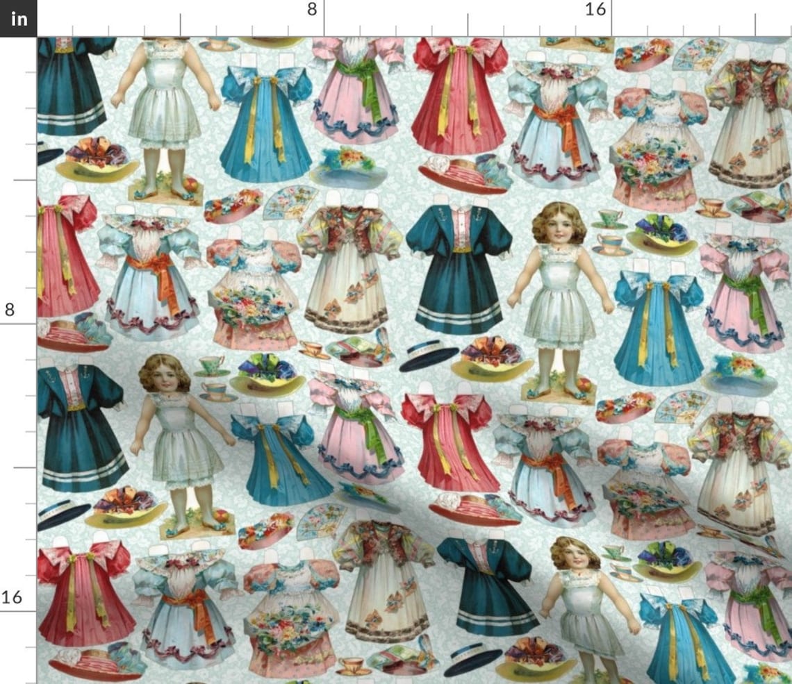 Victorian Paper Doll Fabric Paper Doll Set By Carolyn Etsy