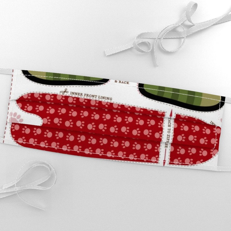 Cut and Sew Project Fabric Zombie Cat Pencil Case by Etsy