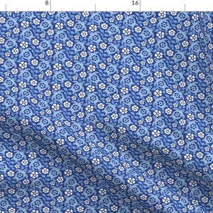 Hawaiian Turtles Fabric - Hawaiian Turtles And Hibiscus By Coloroncloth - Blue Small Scale Island Cotton Fabric By The Yard With Spoonflower