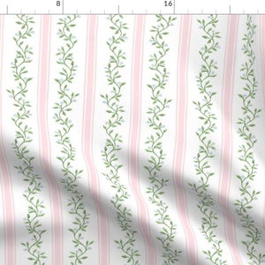 Pink Regency Stripe Fabric - Libby Stripe Pink by danika_herrick - Cottagecore Neutral Traditional Fabric by the Yard by Spoonflower