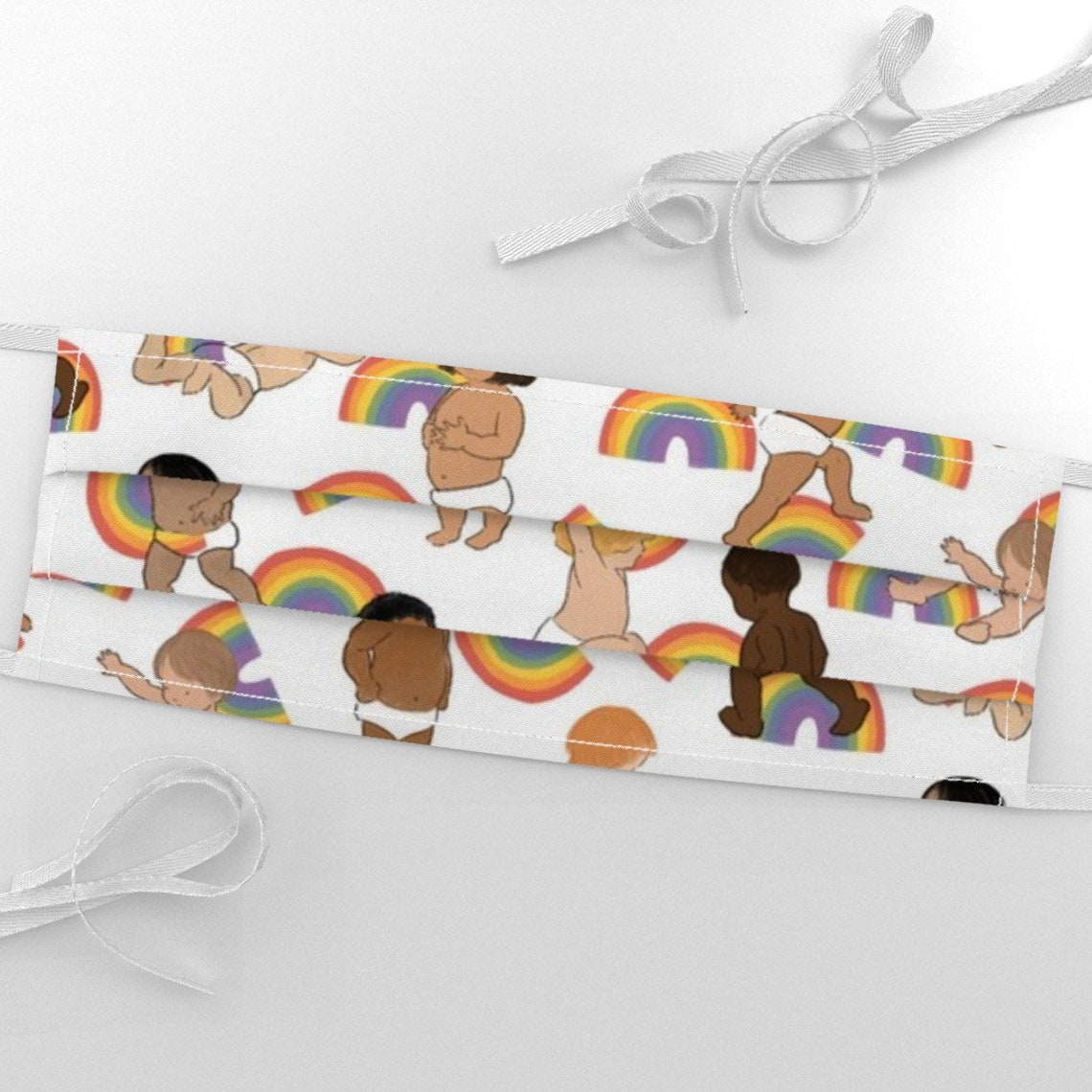 Rainbow Baby Fabric Babies With Rainbows By Landpenguin Etsy