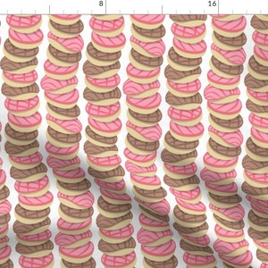 Pan Dulce Fabric - Mexican Pan Dulce Pink Conchas By Selmacardoso - Pastel Pan Dulce Bakery Pink Cotton Fabric By The Yard With Spoonflower