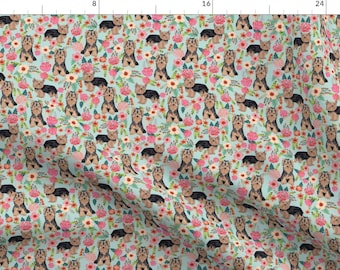 Yorkie Fabric - Yorkshire Terrier Floral Cute Dogs By Petfriendly - Yorkshire Terrier Dog Roses Cotton Fabric by the Yard with Spoonflower