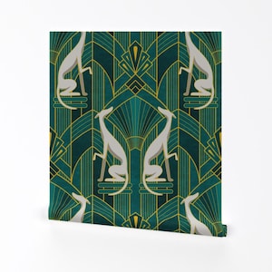 Carta da parati rimovibile con motivo a buccia e bastone Greyhounds - Anni '20 Flapper Lavish Decor Glamour Luxurious - Wall Art Wall Decor - Art Deco di mia_valdez
