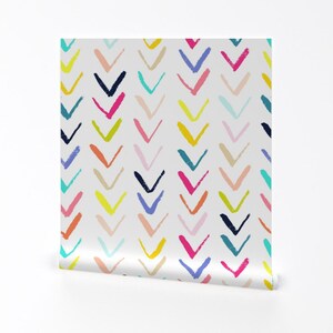 Chevron Wallpaper - Sketchy Arrows Summer Party By Theartwerks - Arrows Custom Printed Removable Self Adhesive Wallpaper Roll by Spoonflower image 2