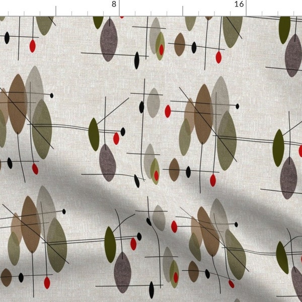 Abstract Modern Fabric - Hanging Orbs By Mid-Century - Mid-Century Modern Cotton Fabric By The Yard With Spoonflower