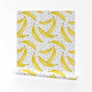Banana Wallpaper Banana Bunches With Dots by Tarareed - Etsy