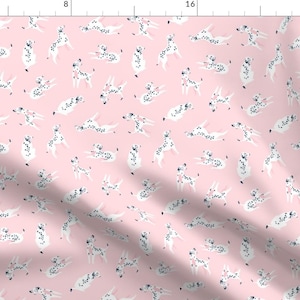 Dalmatian Fabric - Funny Dalmatian Pink By Alenkakarabanova - Pink White Dog Girl Apparel Decor Cotton Fabric By The Yard With Spoonflower