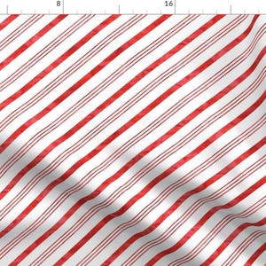 Watercolor Candy Cane Stripe Fabric - Watercolor Candy Cane Stripes Red By Littlearrowdesign - Cotton Fabric By The Yard With Spoonflower