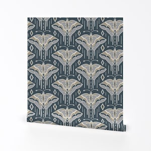 Butterfly Wallpaper - La Maison Des Papillons Butterflies By Heatherdutton - Custom Printed Removable Adhesive Wallpaper Roll by Spoonflower