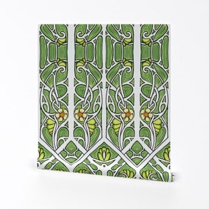 Trellis Wallpaper - Almost Spring By Edsel2084 - Green White Trellis Custom Printed Removable Self Adhesive Wallpaper Roll by Spoonflower