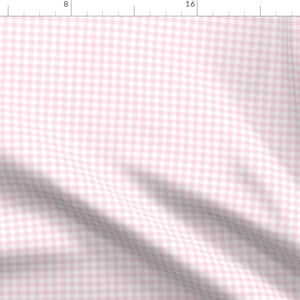 Pastel Pink Gingham Fabric - Baby Pink Gingham by weavingmajor - Small Checks Baby Pink Feminine Nursery Fabric by the Yard by Spoonflower
