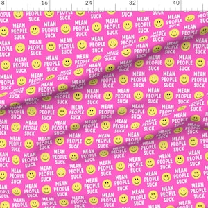 Mean People Suck Fabric - Mean People Suck Pink by littlearrowdesign - Funny Hot Pink Baby Girl Trendy Fabric by the Yard by Spoonflower imagen 2