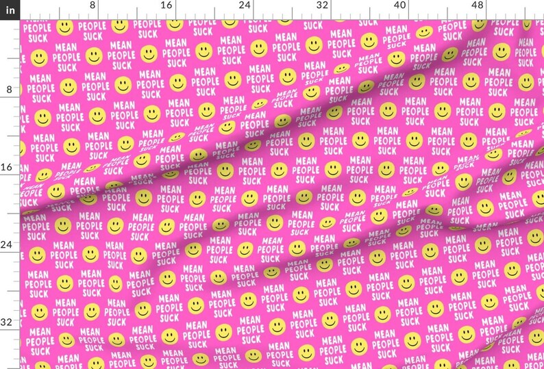 Mean People Suck Fabric - Mean People Suck Pink by littlearrowdesign - Funny Hot Pink Baby Girl Trendy Fabric by the Yard by Spoonflower imagen 2