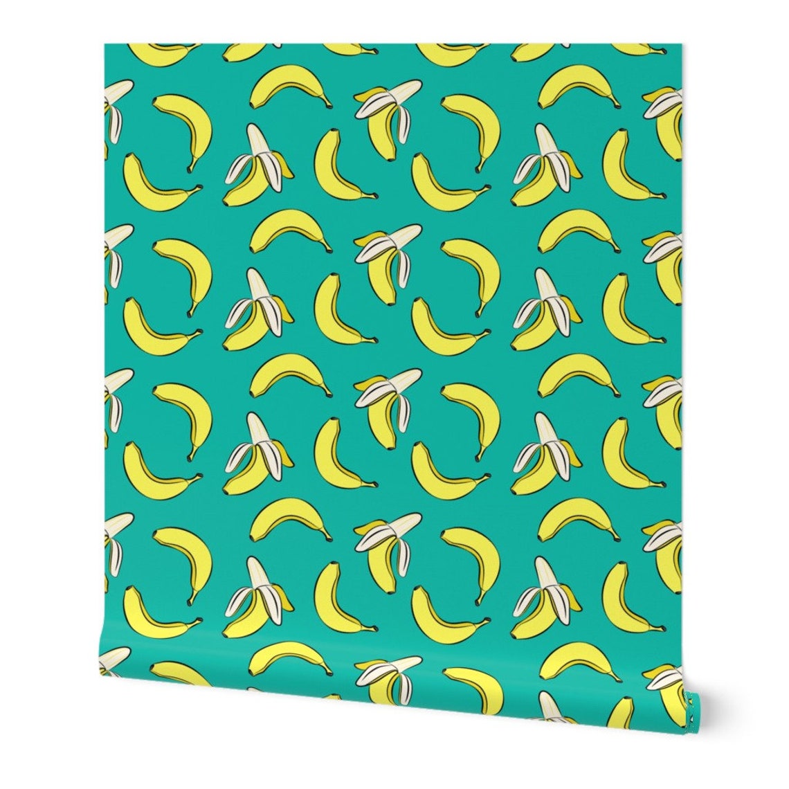 Pop Art Banana Wallpaper Bananas on Green by | Etsy