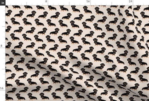 Tan Wiener Dog Fabric - Doxie Dachshund Weiner Pet Dog Weener Wiener By Petfriendly - Cotton Fabric By The Yard With Spoonflower