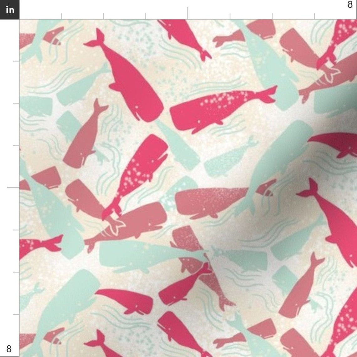 Pink Whales Fabric Pinwheel Whales By Vinpauld Pink Summer Etsy.de