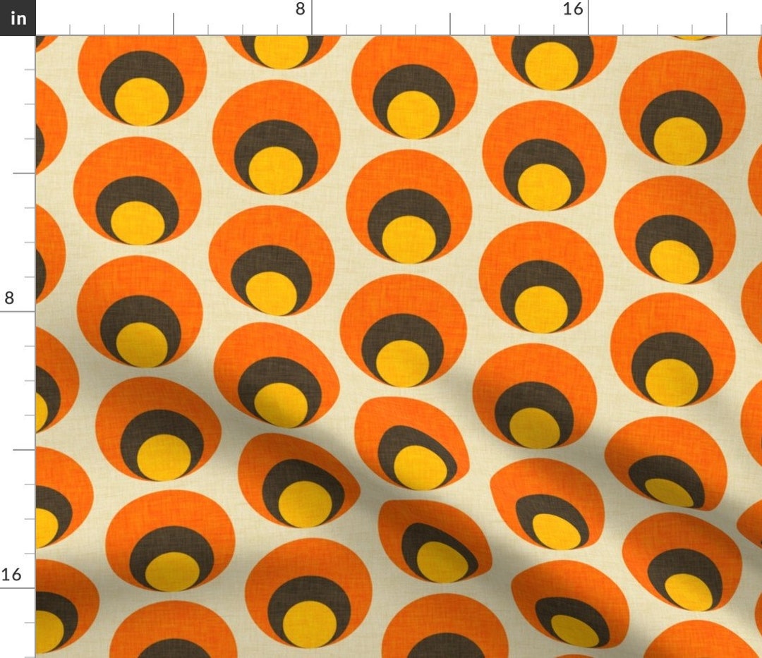 70s Fabric 70s Dot Eye by Bruxamagica 70s Cotton Fabric by the Yard