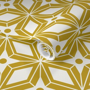 Starburst Tile Wallpaper Starburst Mod Yellow by - Etsy