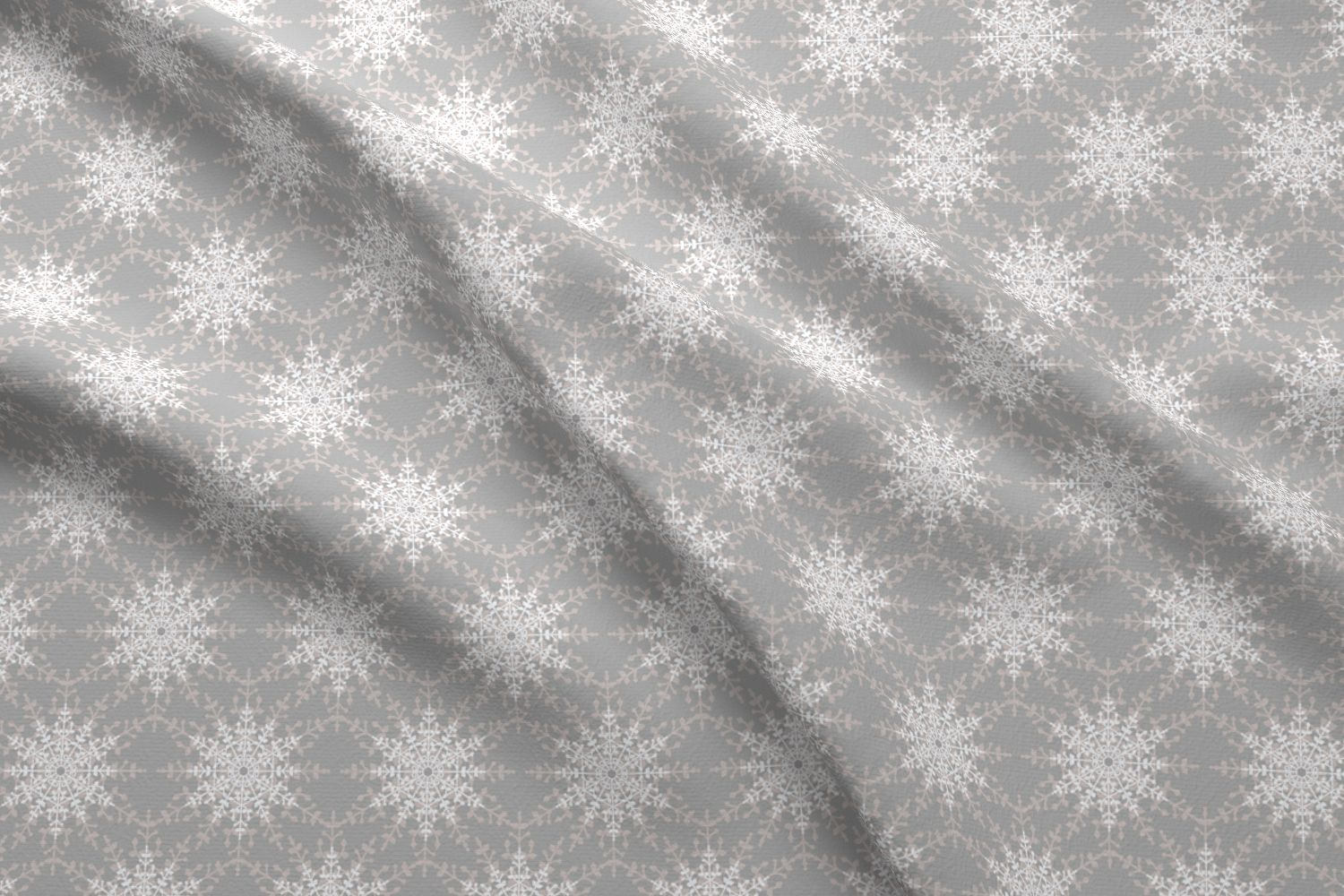 Gray Snowflake Fabric Ornate Snowflakes Pattern By Diane555 | Etsy