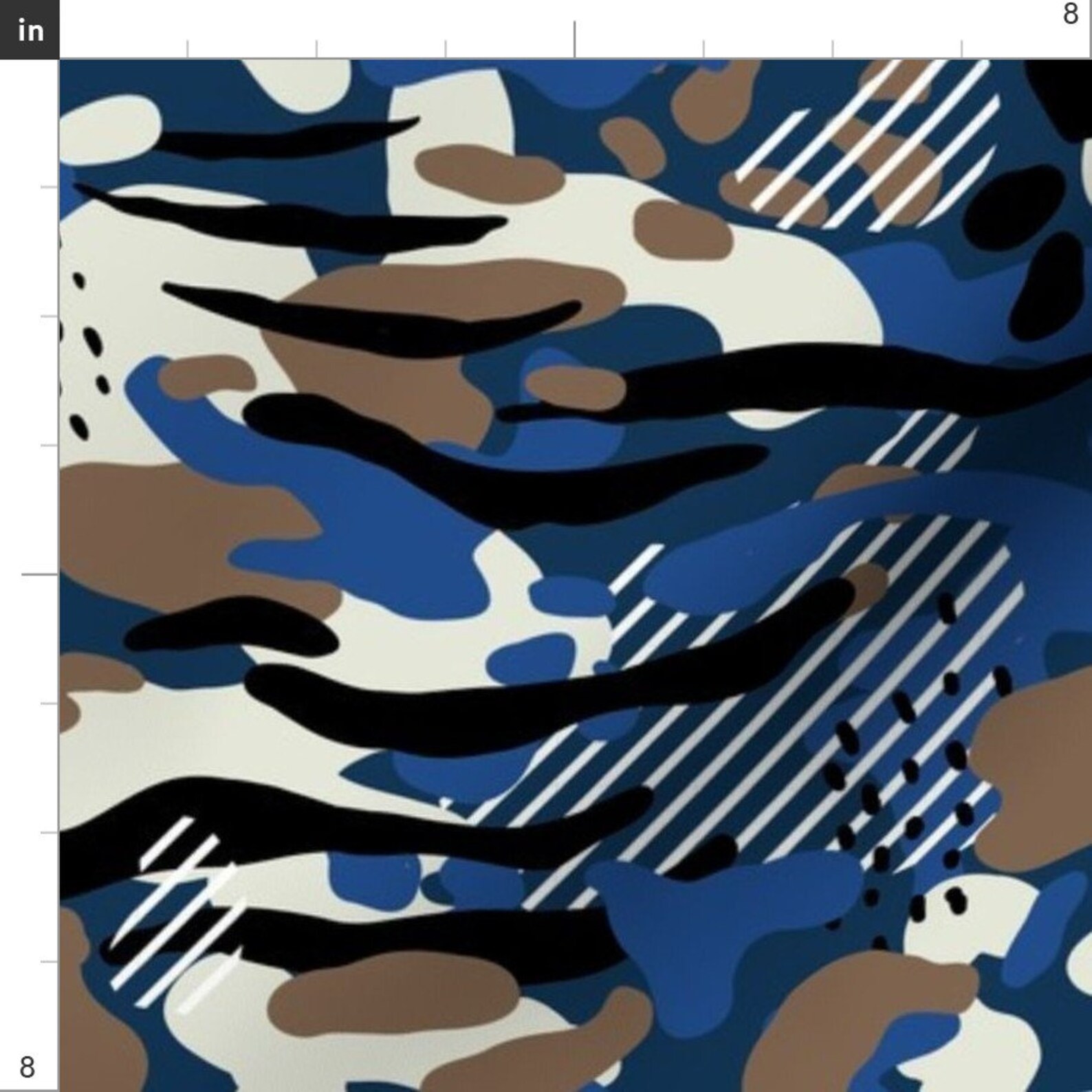 Blue Black Camo Fabric Navy Camo Abstract Painterly With Etsy