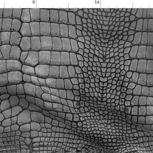 Gray Reptile Fabric - FAUX Crocodile Alligator By Maverickcreatrix - FAUX Reptile Skin Pelt Hide Cotton Fabric By The Yard With Spoonflower
