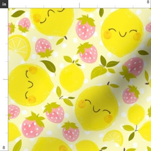 Lemon Kawaii Fabric Strawberry Lemon Pattern by Sweetsurprises Lemon ...