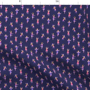 Dancing Gals Fabric - Dancing Girls By Alenkakarabanova - Retro Dance Home and Nursery Decor Cotton Fabric By The Yard With Spoonflower