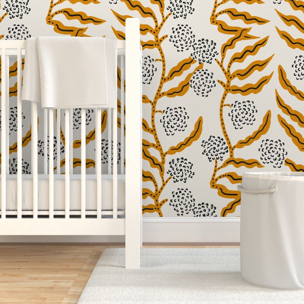 Garden Wallpaper La Ville Vine by Holli Zollinger Beige | Etsy