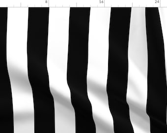 Black And White Fabric - 5th Avenue Stripe by yesterdaycollection - Large Stripes Hollywood Regency Glam Fabric by the Yard by Spoonflower