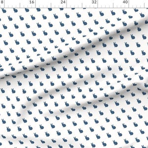 Rabbit Fabric - Navy Blue Bunnies by Mint Peony - Bunny Rabbit Easter ...
