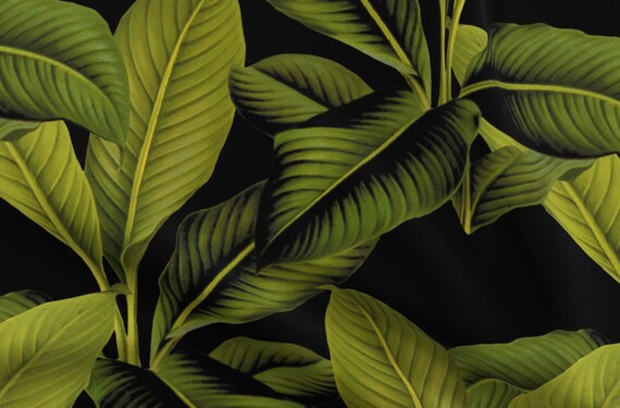 TROPICAL LEAVES Fabric Fat Quarter Cotton Craft Quilting PALM LILY LEAF