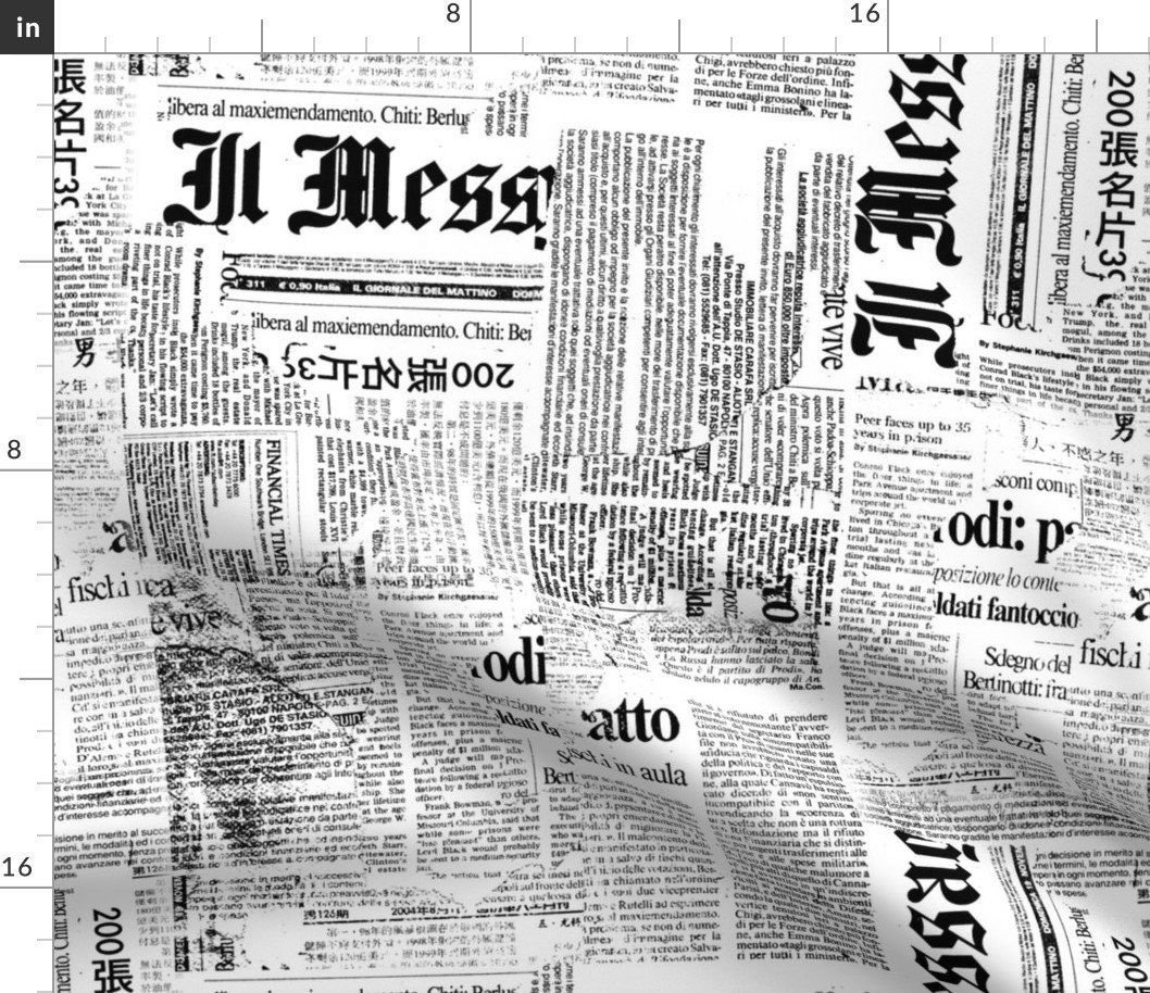 Black & White Vintage Newspaper Pages Paper Crafts